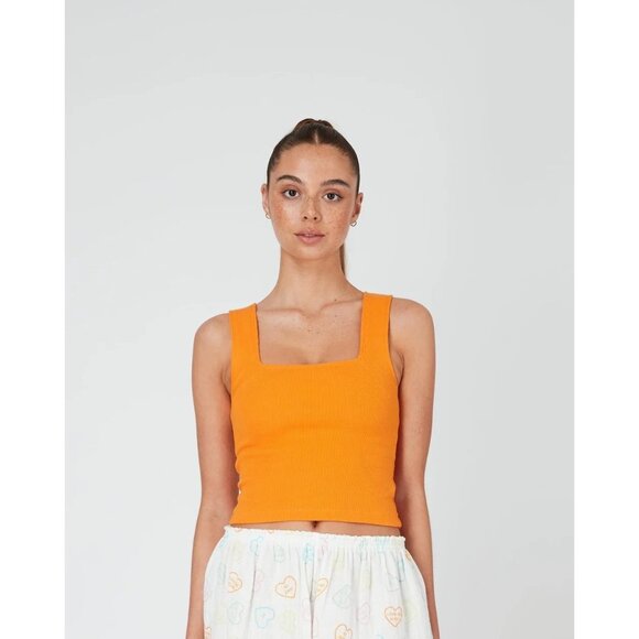 Summi Summi Square Tank Top in Tangerine - Picture 2 of 4